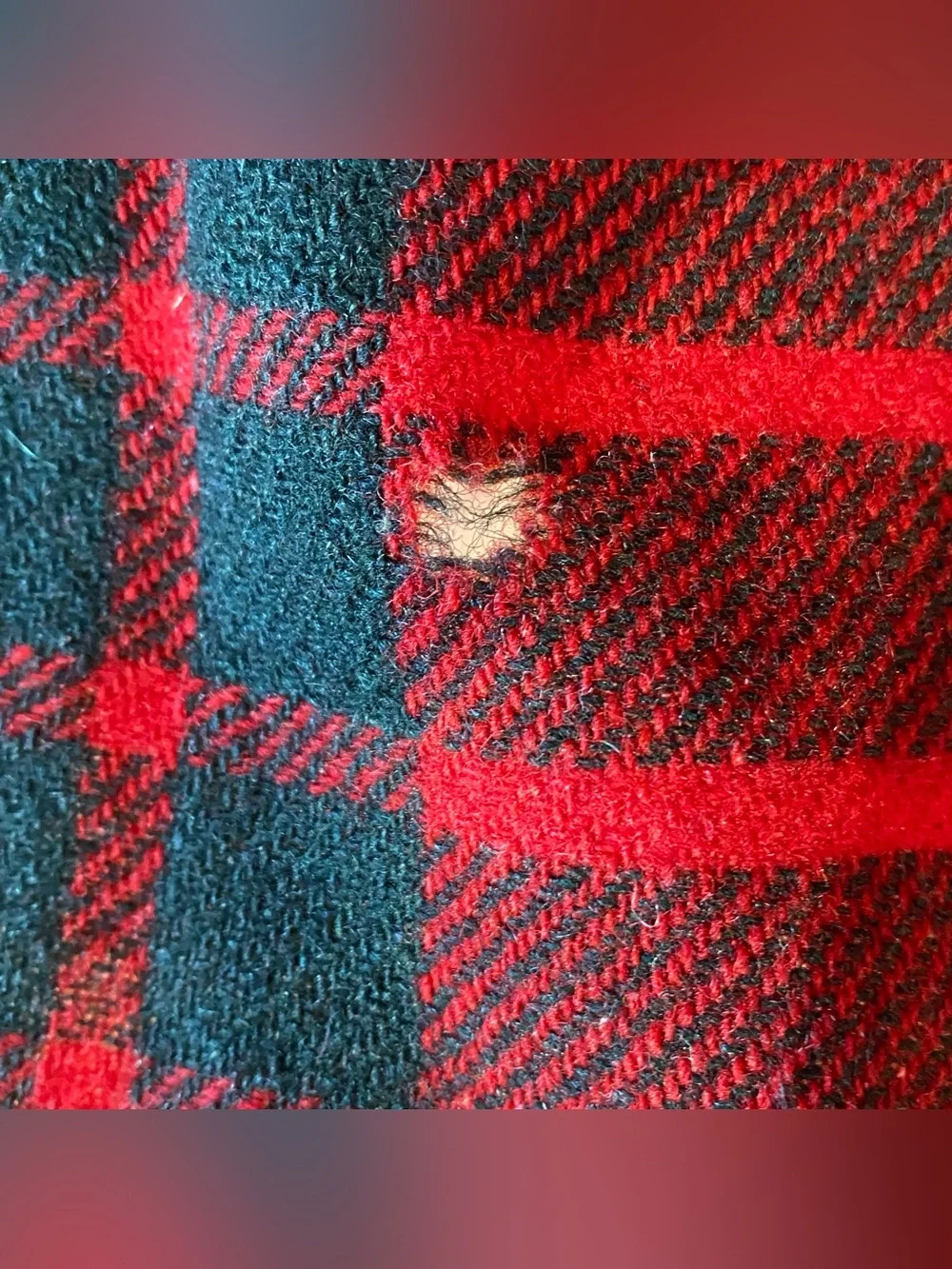 Vtg Chippewa Woolen Mills Red Green Yellow Plaid Wool Camp Blanket 60”x81”